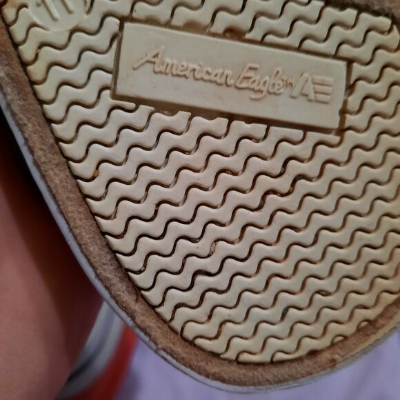 American Eagle AE Shoes Mens 11 Red Canvas Tennis Sneaker Memory Foam Classic - Picture 7 of 7